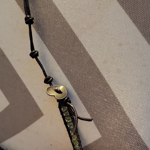 Crystal beaded twined in leather...awesome piece...Bella ryann - Picture 5 of 10